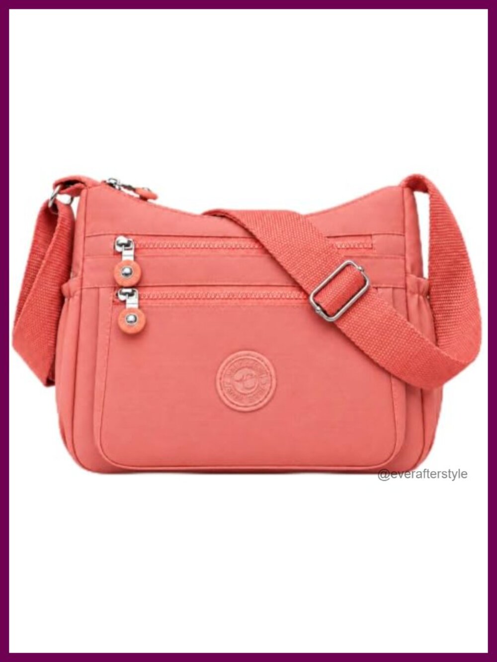 Nylon Crossbody Bag Multi Pocket Lightweight Adjustable Travel Purse